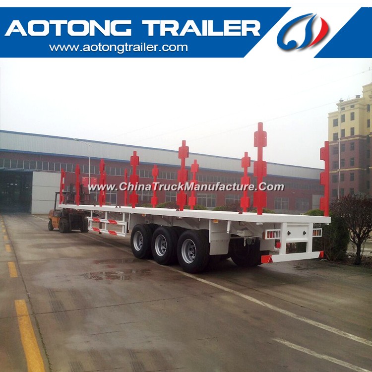 3 Axle 45 Feet 40FT Flatbed Container Semi Trailer for Sale