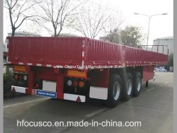Three Axles Flatbed Semi Trailer with Side Wall / Side Board