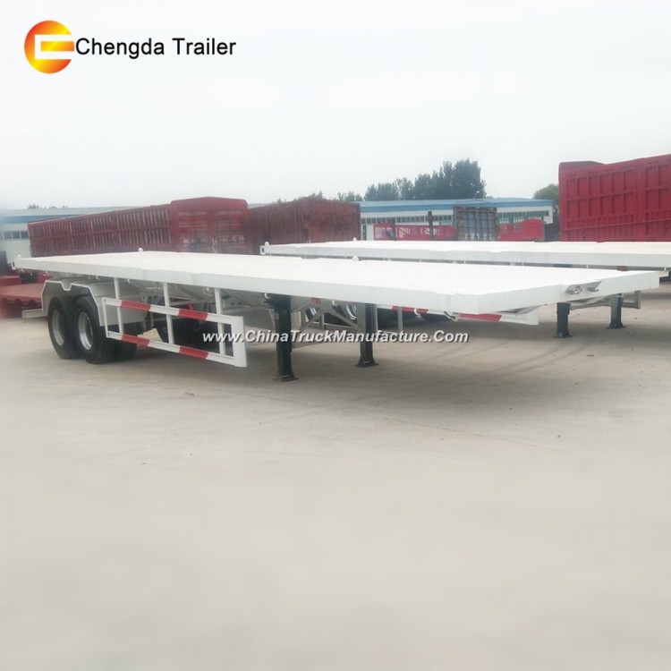 3 Axle 20 Feet Flatbed Container Semi Trailer for Sale