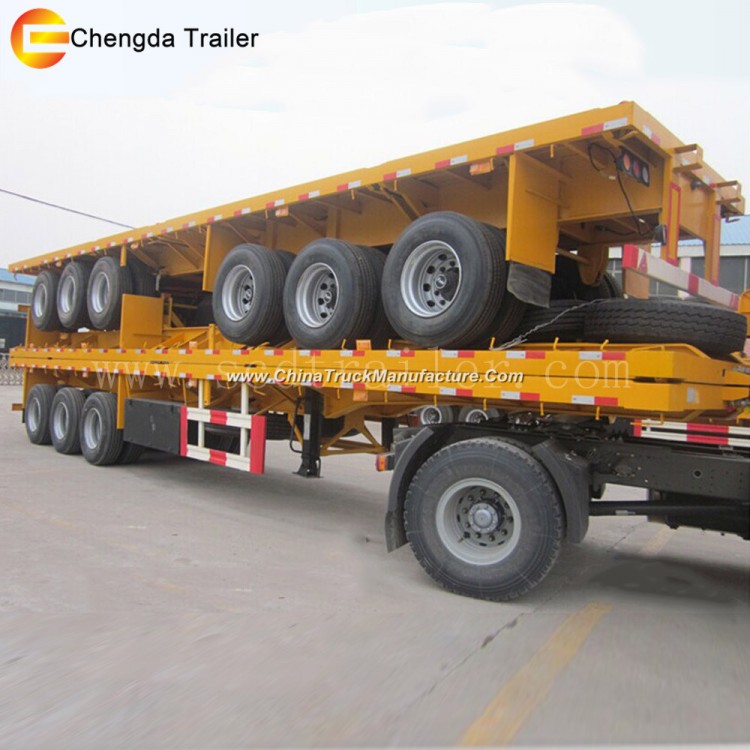Tubeless and Radial Tyre 20FT 40FT Flatbed Container Semi Trailer