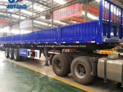 China Manufacture 3axle Flatbed Dump Semi Trailers with Side Wall