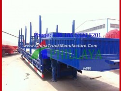 High Bed Flatbed Timber Transport Semi Trailer with Side Posts