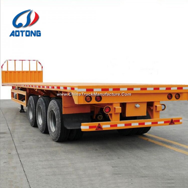 Low Price 3 Axle Flatbed Container Semi Trailer for Sale