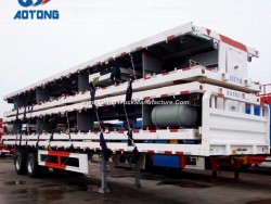 Aotong Brand 40FT Flatbed Container Trailers/Platform Semi Trailer (portal frame optional)
