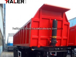 Tri Axles Dump Semi Trailer Hyva Cylinder U Shape 3 Axles Rear Tipping Truck Trailer