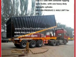 3 Axle 40FT Tipping Container Tipper Semi Trailer for Sale