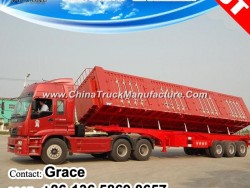 Customizable Side Tipping Dump Semi Trailer Used to Efficiently Transport Sands, Small Stones, and O