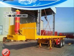 20FT 40FT End Tipping Flatbed Container Chassis Semi Trailer for Sale