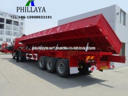 Hydraulic Dump Construction Material Tipping Truck Semi Side Loader Trailer