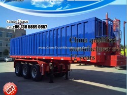 40FT Container End Dumping Semitrailer, Rear Tipper Flatbed Semi Trailer for Sale