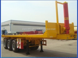 3 Axles 40FT Container Trailer, Hydraulic Flatbed Tipper Container Trailer