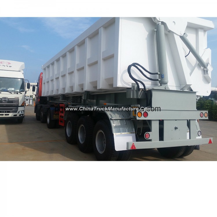 Transport Cargo Goods 3 Axles Side Dump Semi Trailer