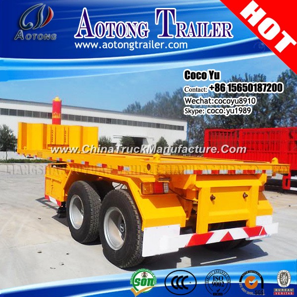 Double-Axles 20′ Container Unloading Flatbed Trailer with Twist Lock