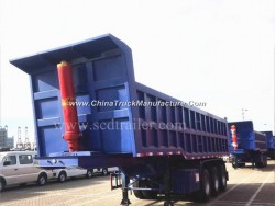 3 Axles 80 Ton Hydraulic Cylinder Tipper Dump Trailer for Sale
