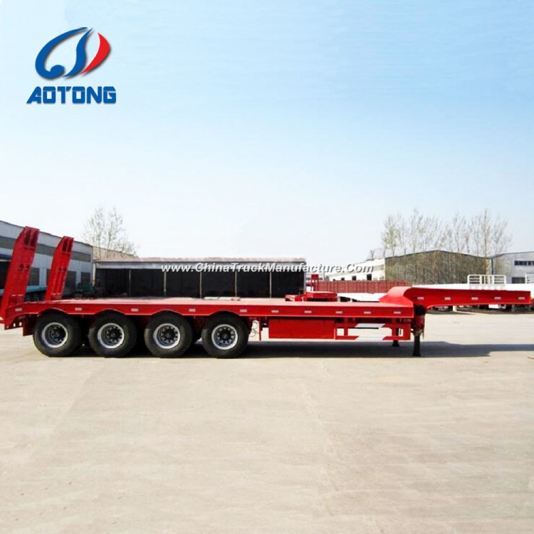 Hot Sale 4axle Low Bed Truck Trailer with Rear Ladder