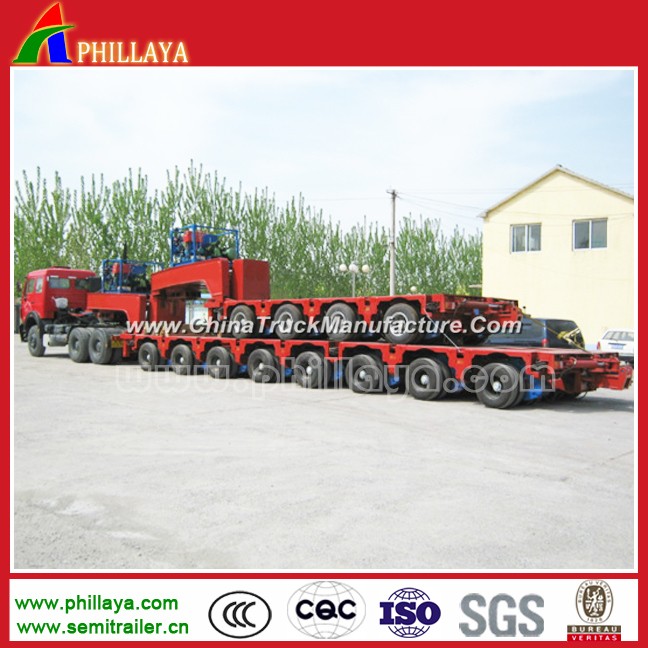 Low Bed Modular Heavy Truck Trailer with Axles Opptional