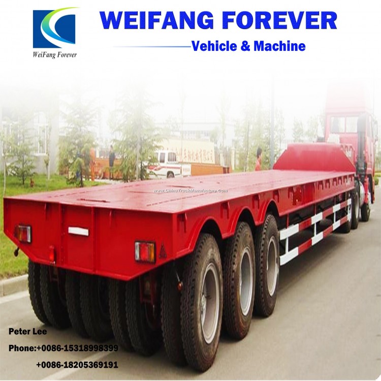40-60tons Truck Lowboy Lowbed Low Bed Semi Trailer