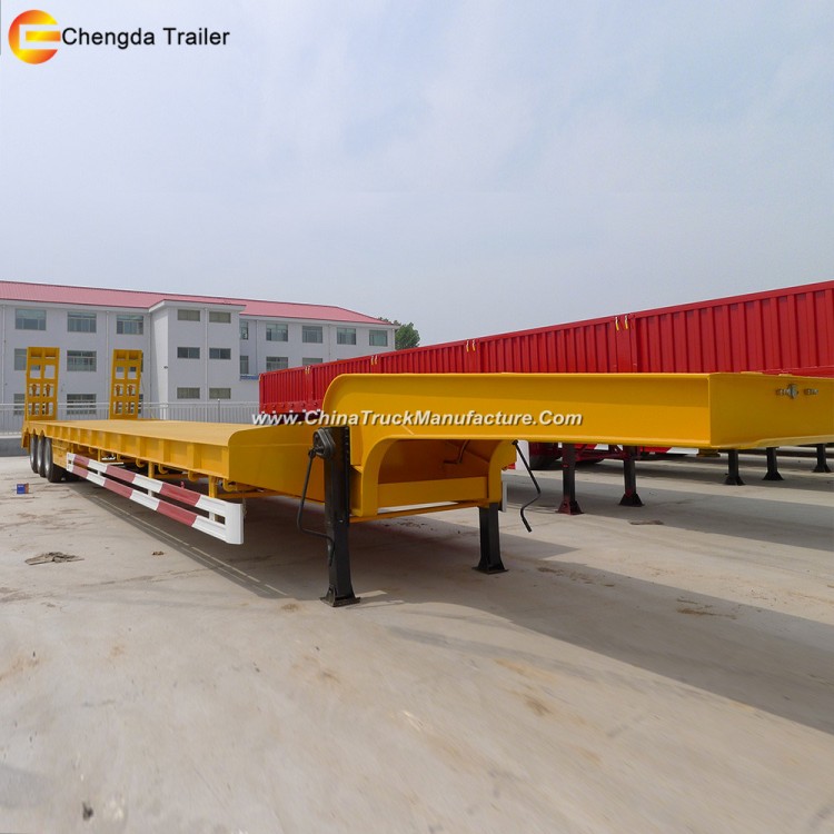 3 Axles 60ton Low Bed Semi Truck Trailer for Sale