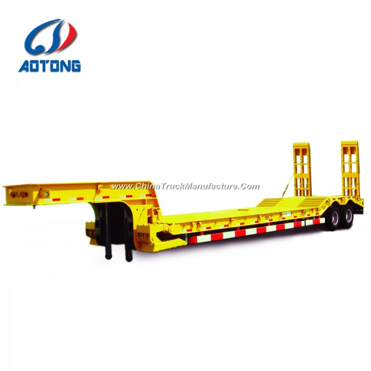 Aotong Excavator Transport Customized Low Bed Semi Trailer/Truck Trailers