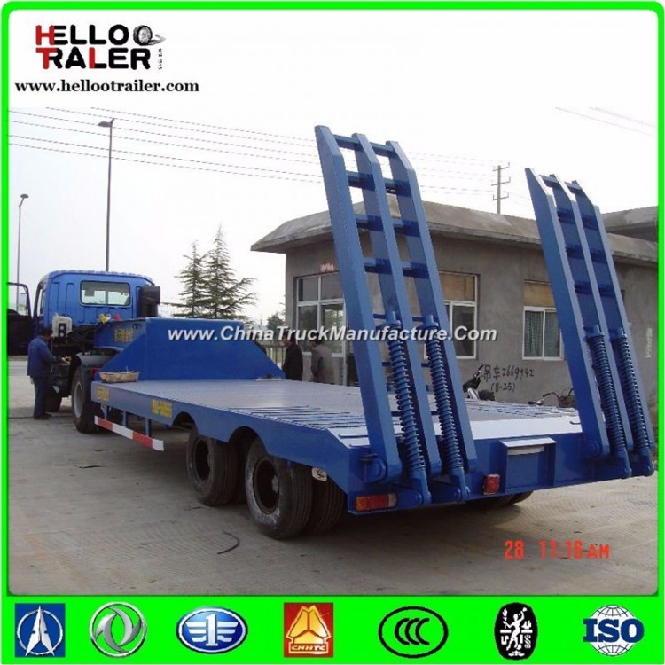 2 Axle 30 Ton Low Bed Truck Trailer Mechanical Ladder