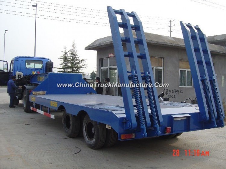 China 60 Ton Tri-Axle Heavy Transport Low Bed  Truck Trailer