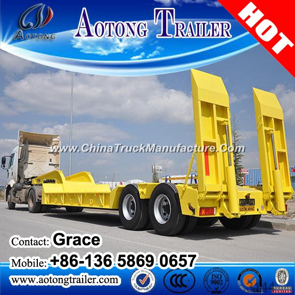 2 Axles Low Bed Semi Trailer Use for Tractor Truck
