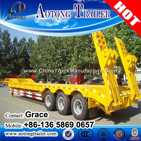 Heavy Duty Low Bed Tractor Trailers / 60-100ton Low Bed Truck Trailer