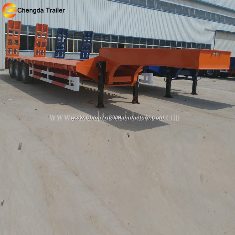 3 Axles Excavator Transport Low Bed Truck Trailer for Sale