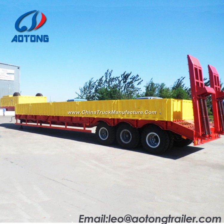 80tons 4 Axles Low Bed/Lowboy Truck Trailer