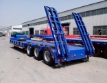 Chinese 3 Axles 60 Ton Heavy Duty Low Bed Truck Semi Trailer