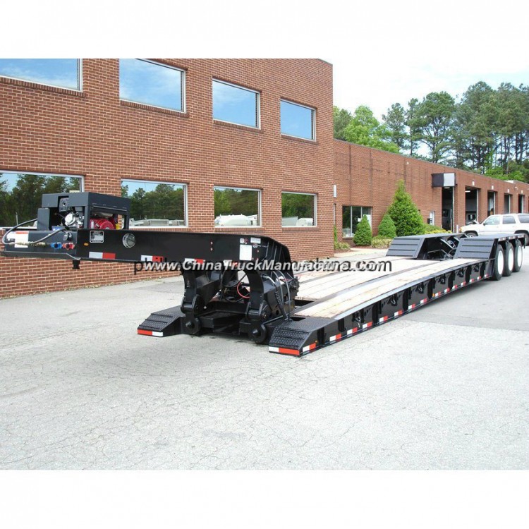 Gooseneck Detachable Hydraulic Low Bed Truck Trailer