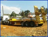 60ton 12 Wheeler Heavy Lowboy Low Bed Container Truck Vehicle Trailer