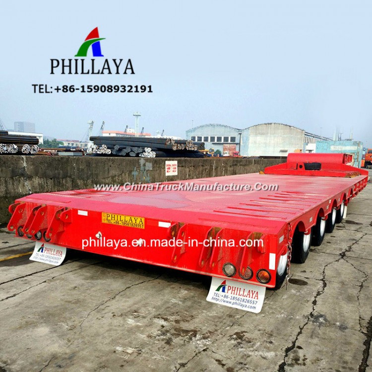 2-5 Axles Military Use Heavy Duty Lowbed Loader Low Bed Truck Semi Trailer
