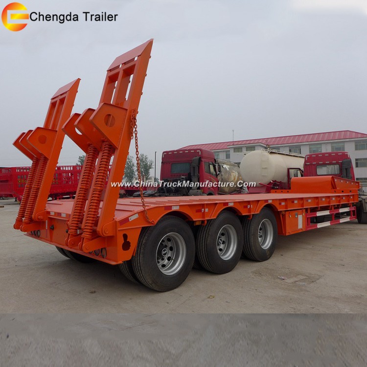 60tons Hydraulic Low Bed Trailer Gooseneck Low Bed Truck Trailer for Sale