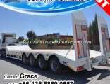 China Manufacturer 80t 4 Axles Low Bed / Lowboy Low Loader Semi Truck Trailer for Sale