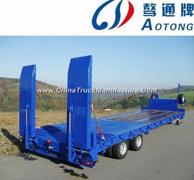 China Best Sale Type 50-100 Tons 3-6 Axles Low Bed Semi Truck Trailer