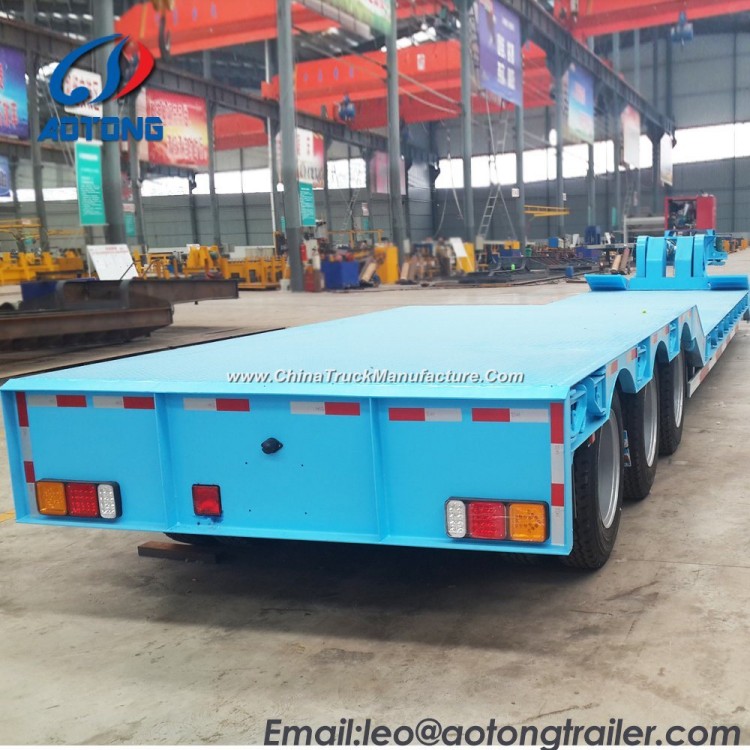 2 Lines 3/4 Axles Low Bed/Lowboy Truck Trailer 80t
