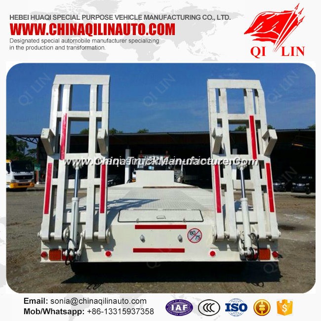 60 Tons Payload Low Loader Truck Trailer for Crane Loading