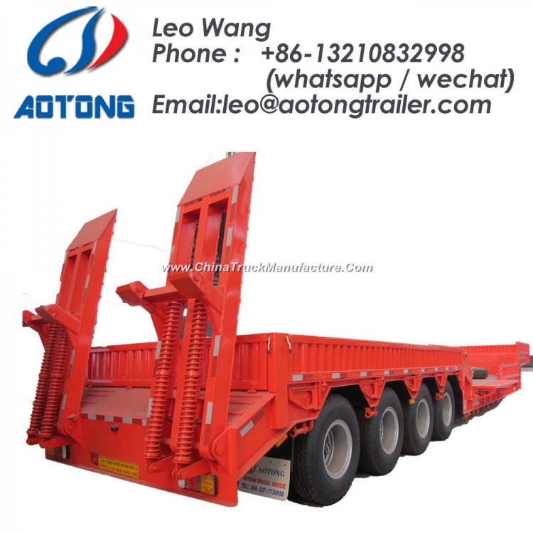 2-Axle 40ton Excavator Transportation Low Bed Trailer/Lowboy Truck Trailer