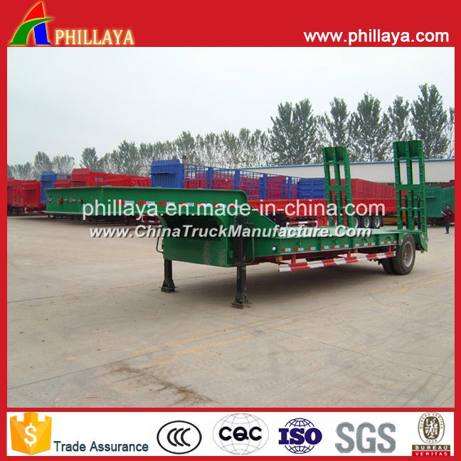 Phillaya Made 1-2 Axles 20-40 Tons Lowbed Truck Low Bed Semi Trailer Semitrailer