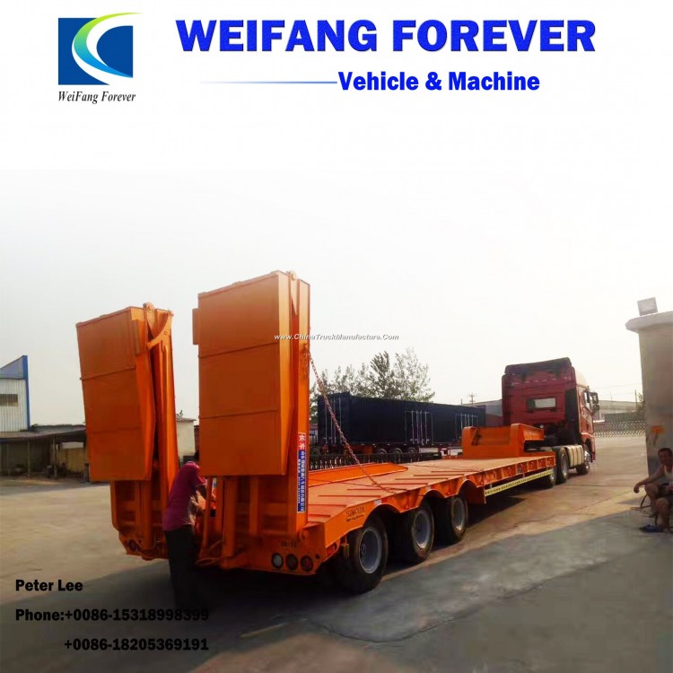 80ton Lowboy/Lowbed/Low Bed Semi Trailer