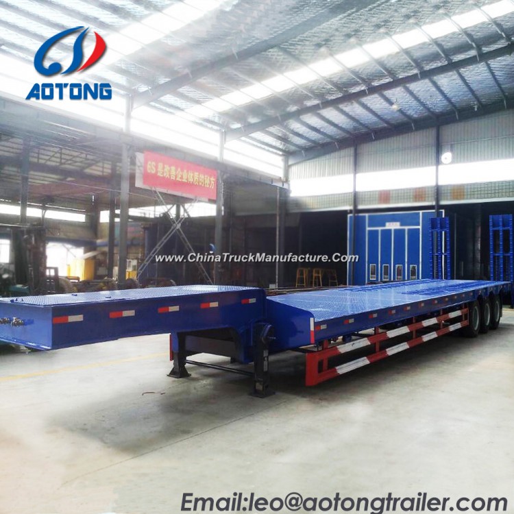 Transport 3axles Excavator Lowboy/Lowbed Semi Truck Trailer 60t China
