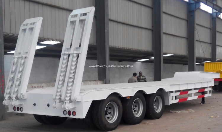 60tons Heavy Loading 3 Axle Lowboy Low Bed Semi Trailer