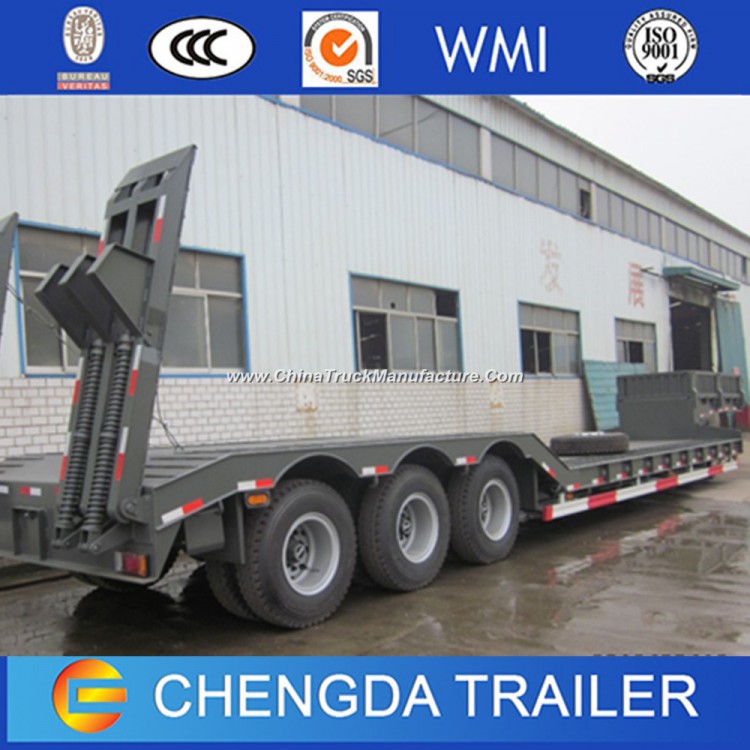 Tri-Axle Lowboy Low Load Lowbed Semi Trailer with Fuwa Axle