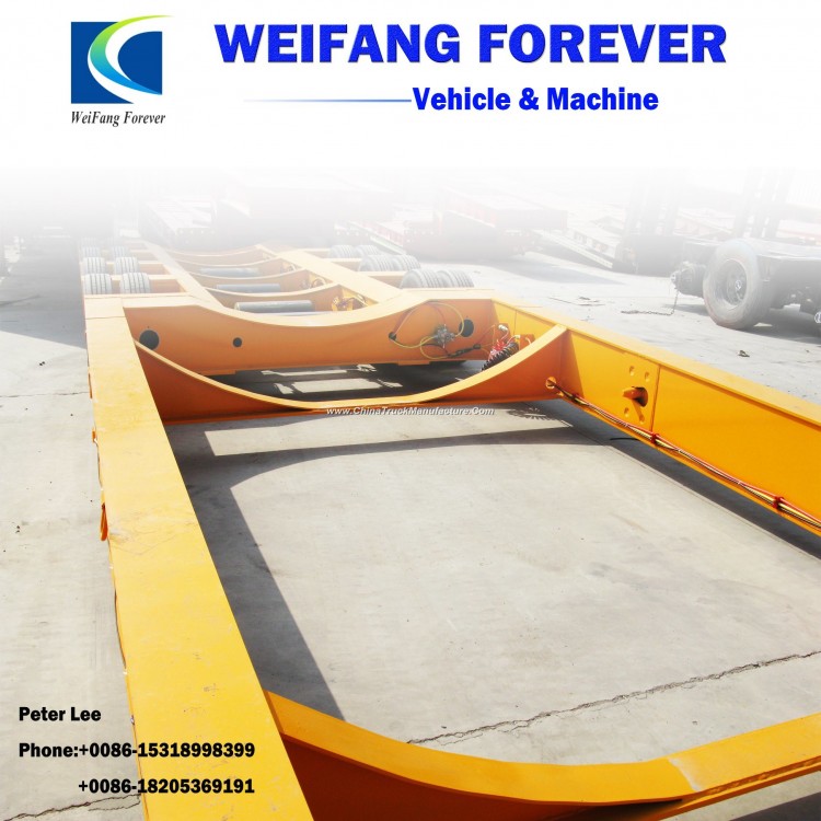 Weifang Forever 3axles 60-100tons Tank Arc Lowboy Low Bed Truck Semi Trailer