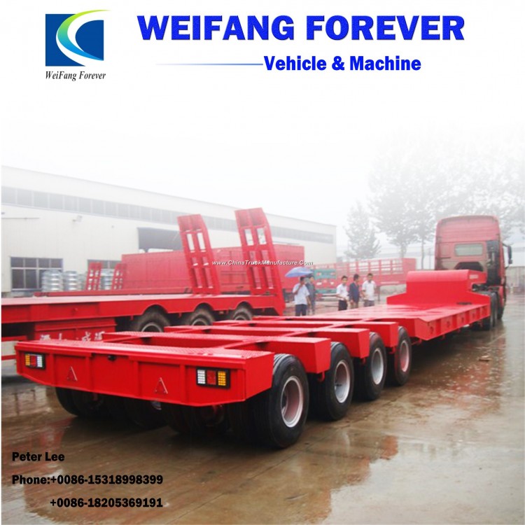 Weifang Forever3axles 50-100tons Tank Arc Lowboy Low Bed Truck Semi Trailer