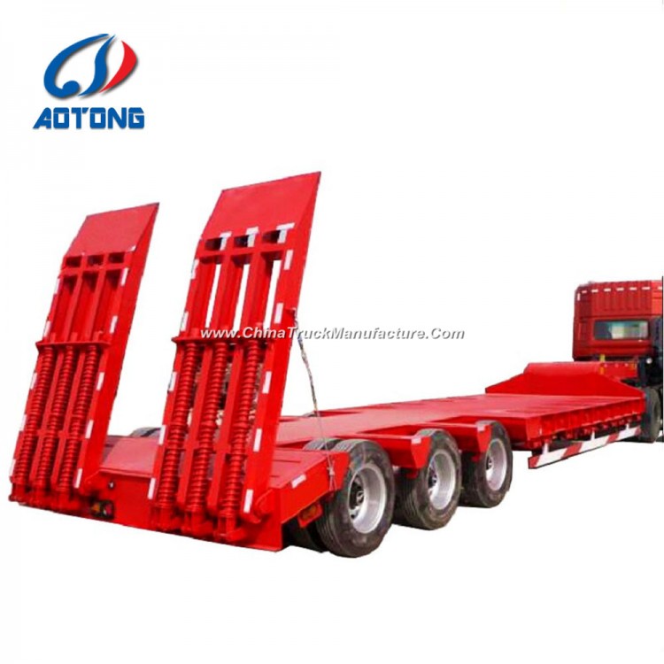 2017 China Exposed Tires 3 Axle Lowboy/Low Bed Trailers