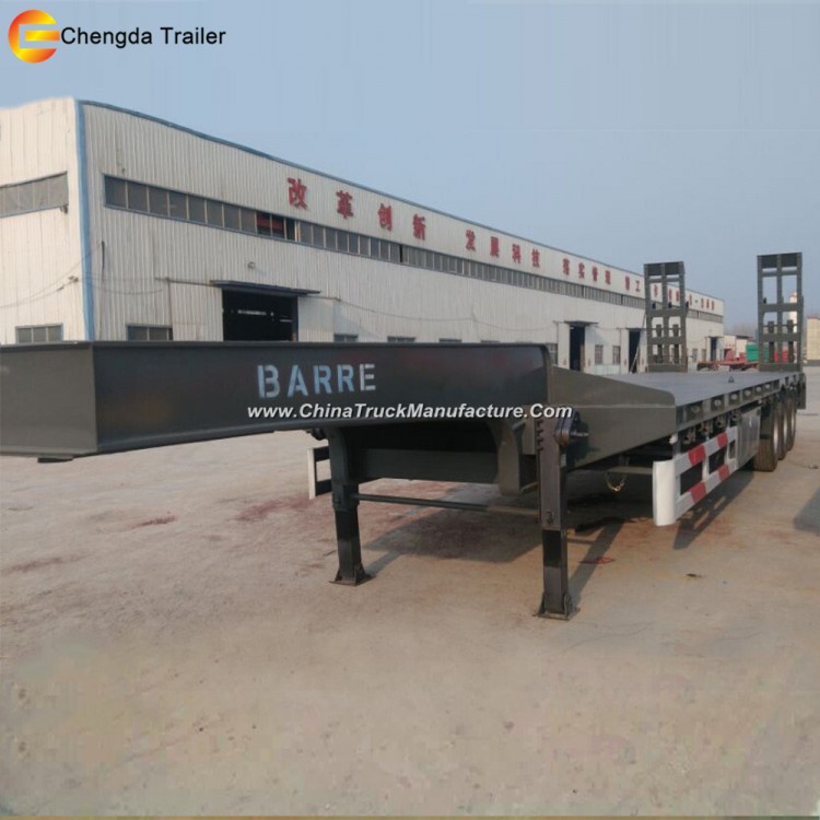 3 Axle Heavy Equipment Lowboy Flatbed Trailer for Sale
