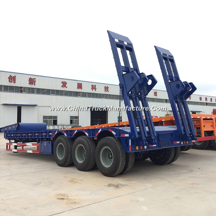 3 Axle 60ton Low Bed Flat Trailer for Sale
