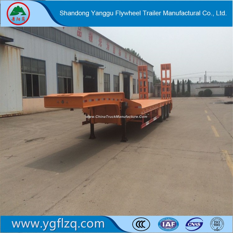 China Manufacture Heavy Duty Excavator Transport Low Bed Semi Trailer with 3 Axles